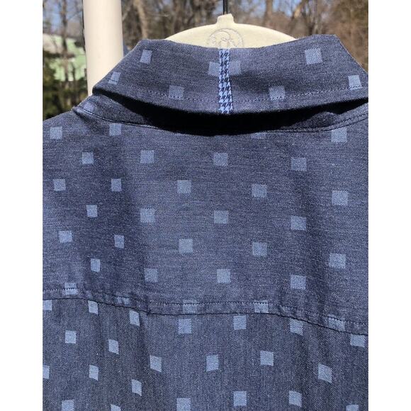 Robert Graham Men's Dress Shirt Blue Geometric Modern American Size Large - Picture 10 of 12